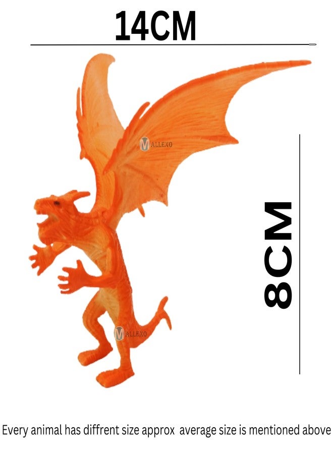 Mallexo مجموعة ألعاب ديناصورات وتنانين من مادة PVC عالية الجودة من ماليكسو للأطفال، مجموعة حيوانات متوسطة وصغيرة الحجم، مجموعة مجسمات ديناصورات متنوعة، هدايا عيد ميلاد متوسطة الحجم، حيوانات سفاري، حيوانات الغابة، بيض الديناصورات (عالم التنانين). - Image 2